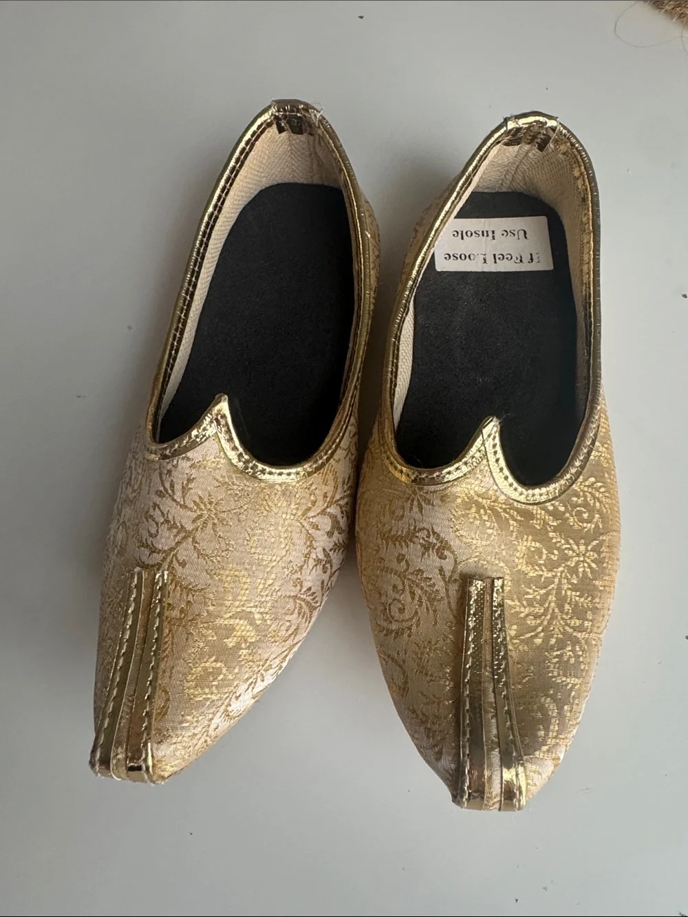 Gold Brocade Women’s Slip-On Flats